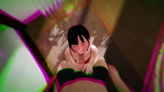 Азискиот девојка licks петел и земете добар удар работа