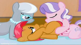 PONE PORN... Rinbow Priz, Fluttershy, Crépuscule Sparkle, Applebloom.