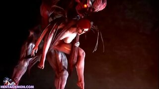 Секси Девојка Фуцкед Са Чудовиштима 7